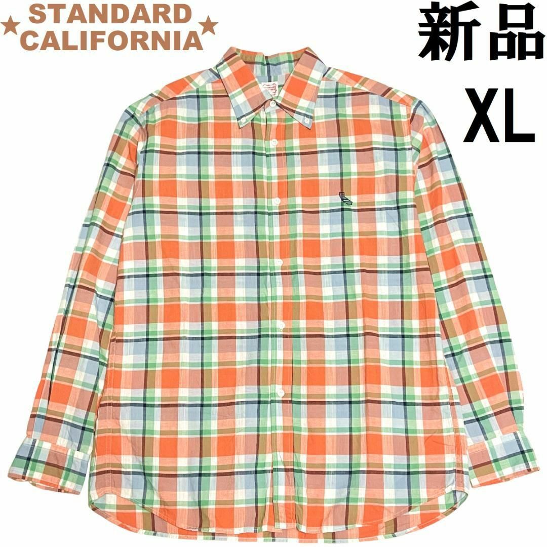 【新品】スタンダードカリフォルニア BDシャツ XL マドラスチェック綿100％表記サイズ