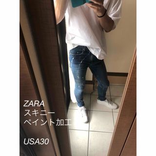 ザラ(ZARA)のZARA スキニー　ペイント加工(デニム/ジーンズ)