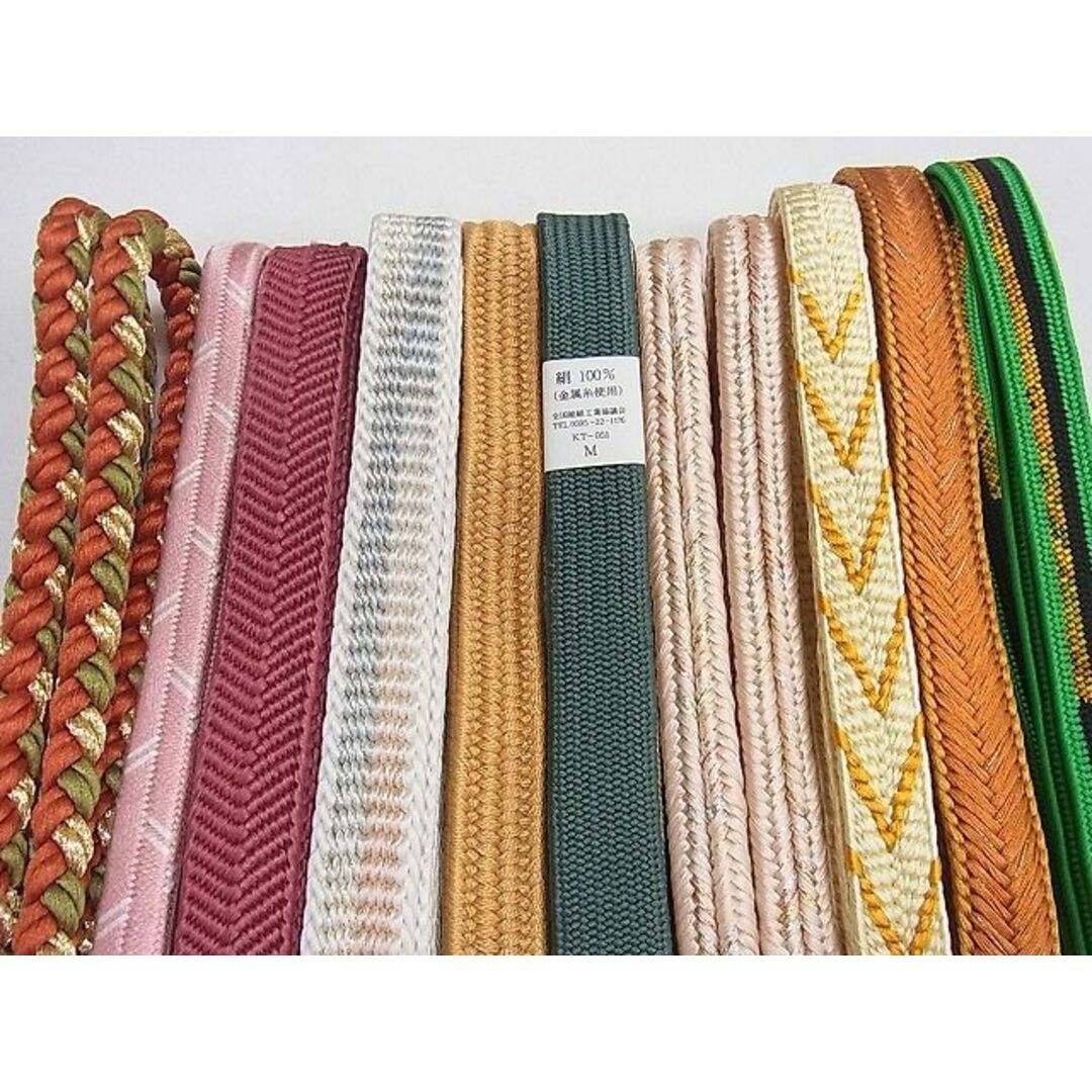 平和屋2□和装小物 帯締め全て未使用10本 高麗組 笹浪組 組ひも 金糸