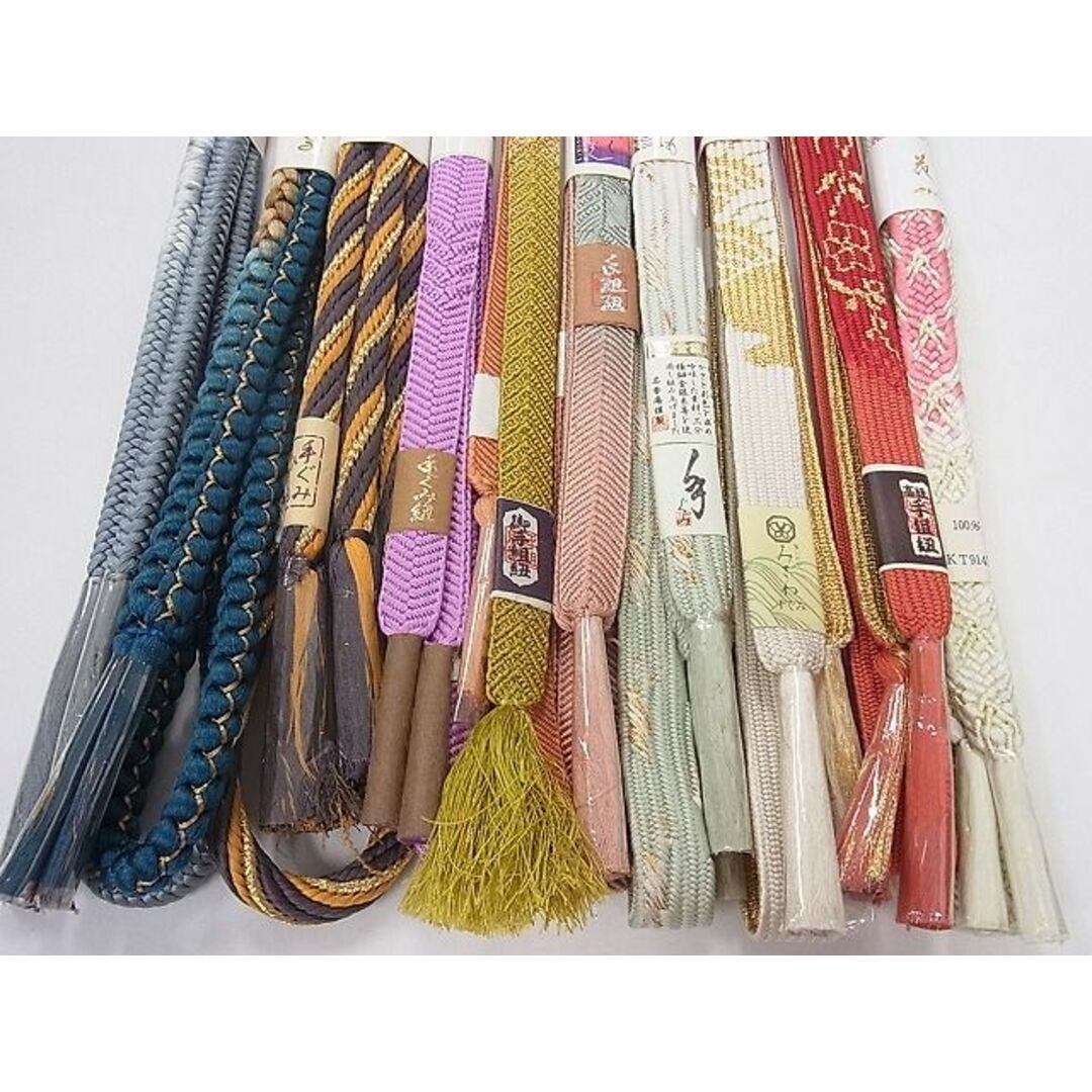 平和屋2□和装小物 帯締め全て未使用10本 花やわらぎ 高麗組 笹浪組 手