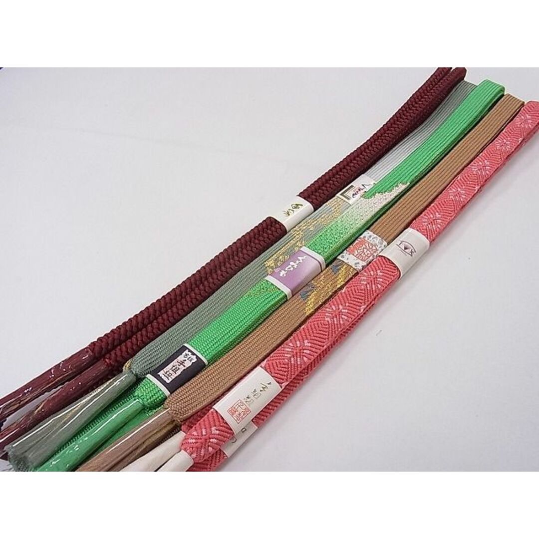 平和屋2□和装小物 帯締め全て未使用10本 千晃 高麗組 手組紐 金糸
