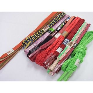 平和屋2□和装小物 帯締め全て未使用10本 丸組・平組 高麗組 金糸 逸品