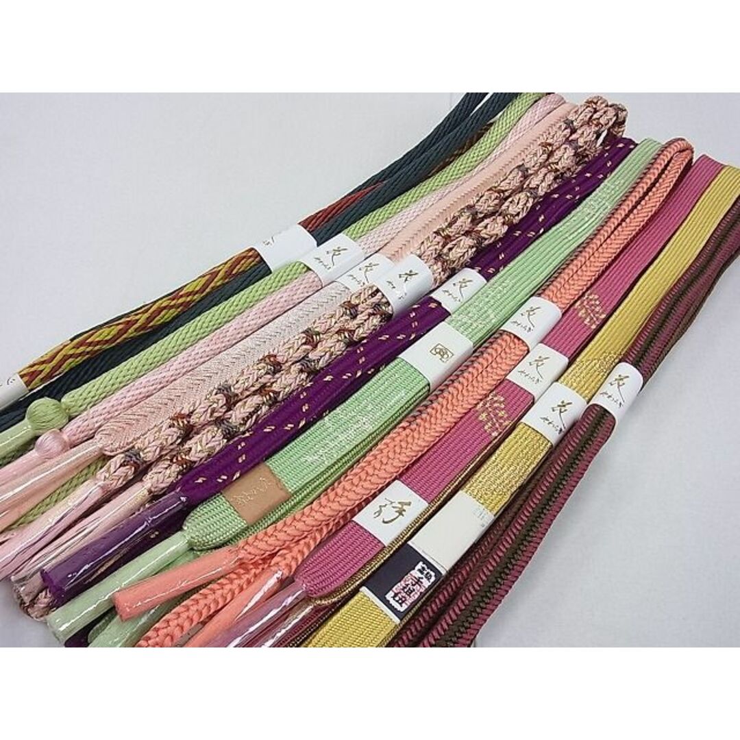 平和屋2□和装小物 帯締め全て未使用10本 花やわらぎ 高麗組 手組紐