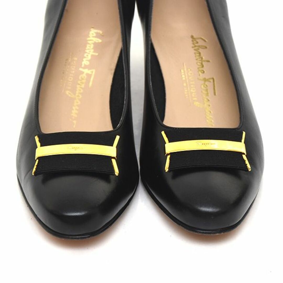 Salvatore Ferragamo - 美品♪フェラガモ ロゴバックル パンプス 6C(約