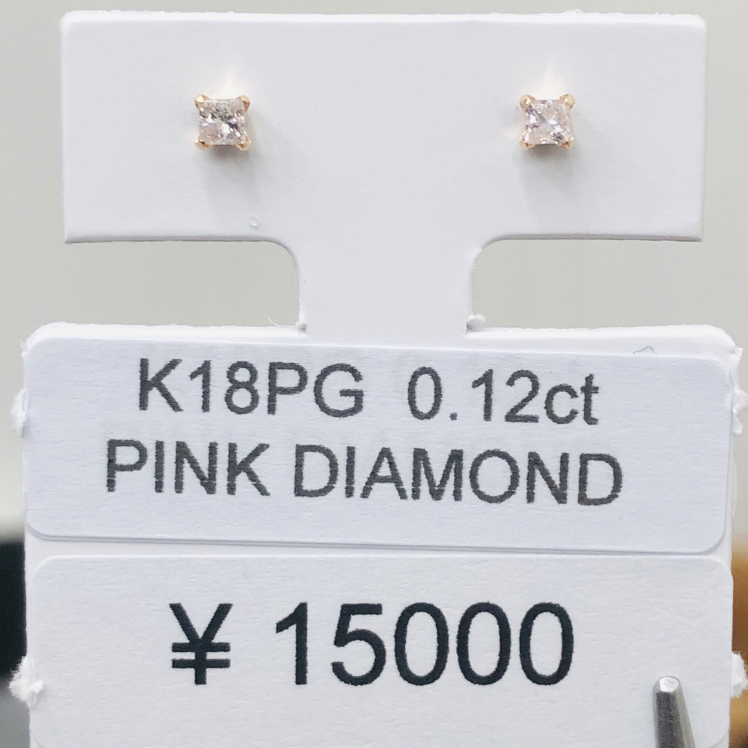 DE-25253 K18PG ピアス ピンクダイヤモンド