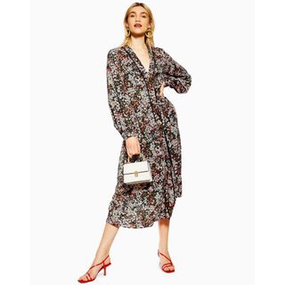 トップショップ(TOPSHOP)のTOPSHOP 花柄　ロングワンピース(ロングワンピース/マキシワンピース)