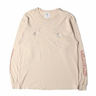 クライミー(CRIMIE)のCRIMIE クライミー Tシャツ サイズ:M CHORD NUMBER EIGHT フラミンゴ刺繍 クルーネック ロングスリーブ Tシャツ 長袖 ベージュ トップス カットソー シンプル カジュアル ストリート ブランド【メンズ】【中古】(Tシャツ/カットソー(七分/長袖))