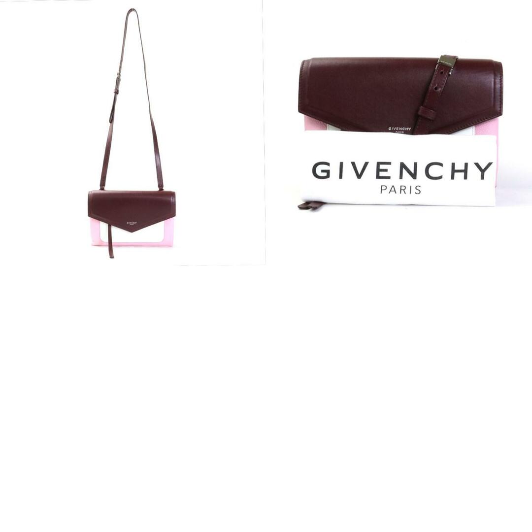 ジバンシィ GIVENCHY 斜め掛けショルダーバッグ レザー ボルドー×ホワイト×ピンク レディース 送料無料 55333g