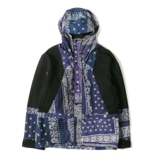 レディメイド(READYMADE)のREADYMADE レディメイド マウンテンパーカー サイズ:1 ヴィンテージバンダナ 柄 MOUNTAIN PARKA 21SS ネイビー 紺 アウター ブルゾン ジャケット カジュアル ストリート ブランド 【メンズ】(マウンテンパーカー)