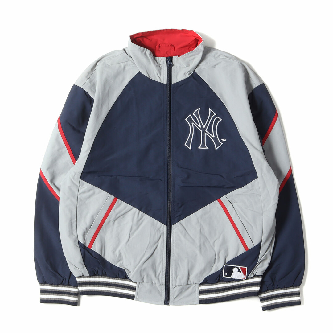 Supreme シュプリーム ジャケット サイズ:M New York Yankees MLB コラボ ナイロン トラックジャケット Track Jacket 21AW ネイビー グレー アウター ブルゾン カジュアル ストリート ブランド【メンズ】【美品】