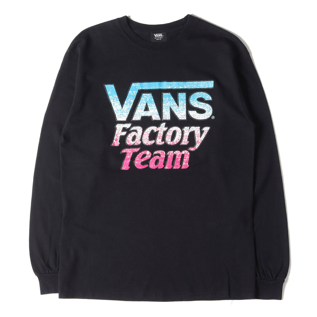 STANDARD CALIFORNIA スタンダードカリフォルニア Tシャツ サイズ:M VANS コラボ ファクトリー ロゴ クルーネック ロングスリーブ Tシャツ 長袖 VANS FACTORY TEAM ブラック 黒 トップス カットソー ロンT カジュアル ブランド 【メンズ】