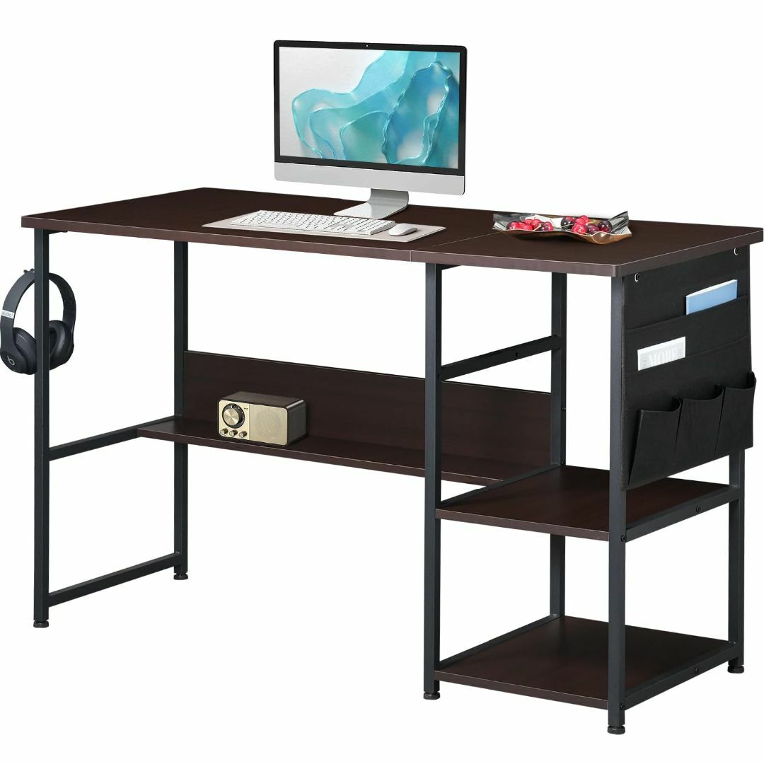 YeTom 作業机 事務机 ラック付きデスク computer desk 幅12