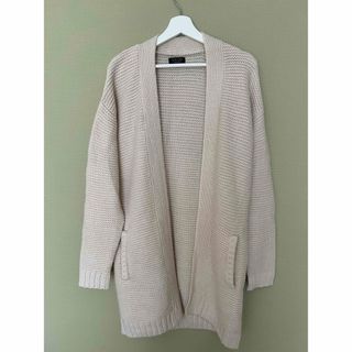 ZARA - ZARA MEN ザラ メンズ(L) ロング ホワイト カーディガンの
