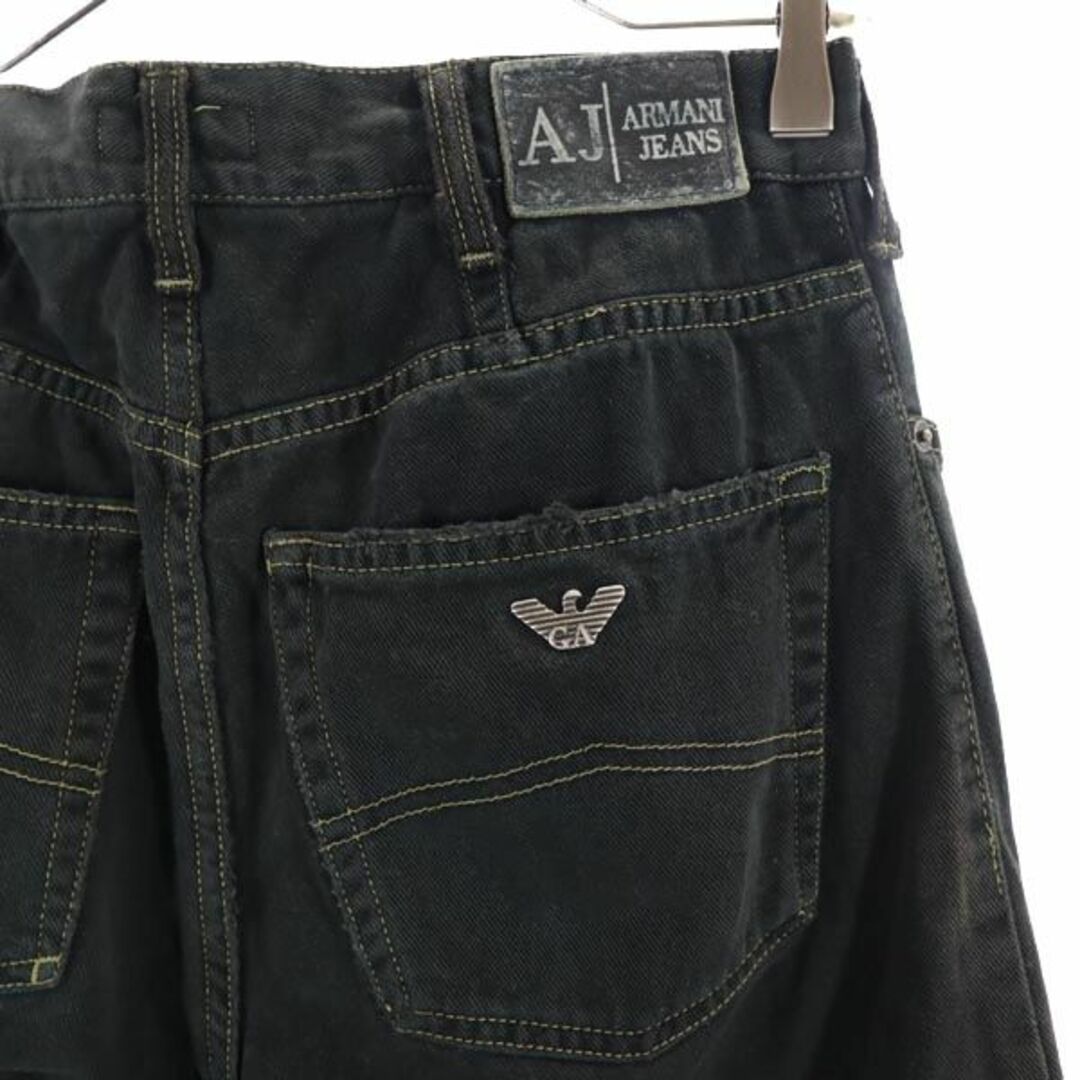 アルマーニジーンズ イタリア製 ストレート デニムパンツ w31 ブラック系 ARMANI JEANS メンズ 【中古】 【230905】