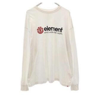 エレメント(ELEMENT)のエレメント プリント 長袖 Tシャツ XL ホワイト ELEMENT ロンT ロゴ メンズ 【中古】  【230905】(Tシャツ/カットソー(半袖/袖なし))