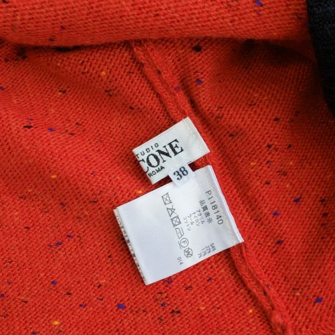ピッコーネ ☆ カラーネップ ニット タートルネック セーター 38 レッド