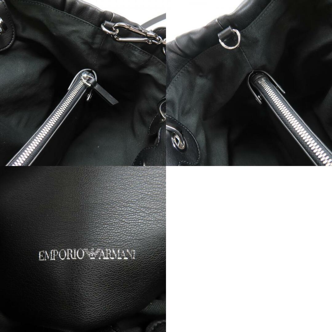 未使用品 Emporio Armani エンポリオ・アルマーニ 2WAY ショルダーバッグ ハンドバッグ フェイクレザー ブラック