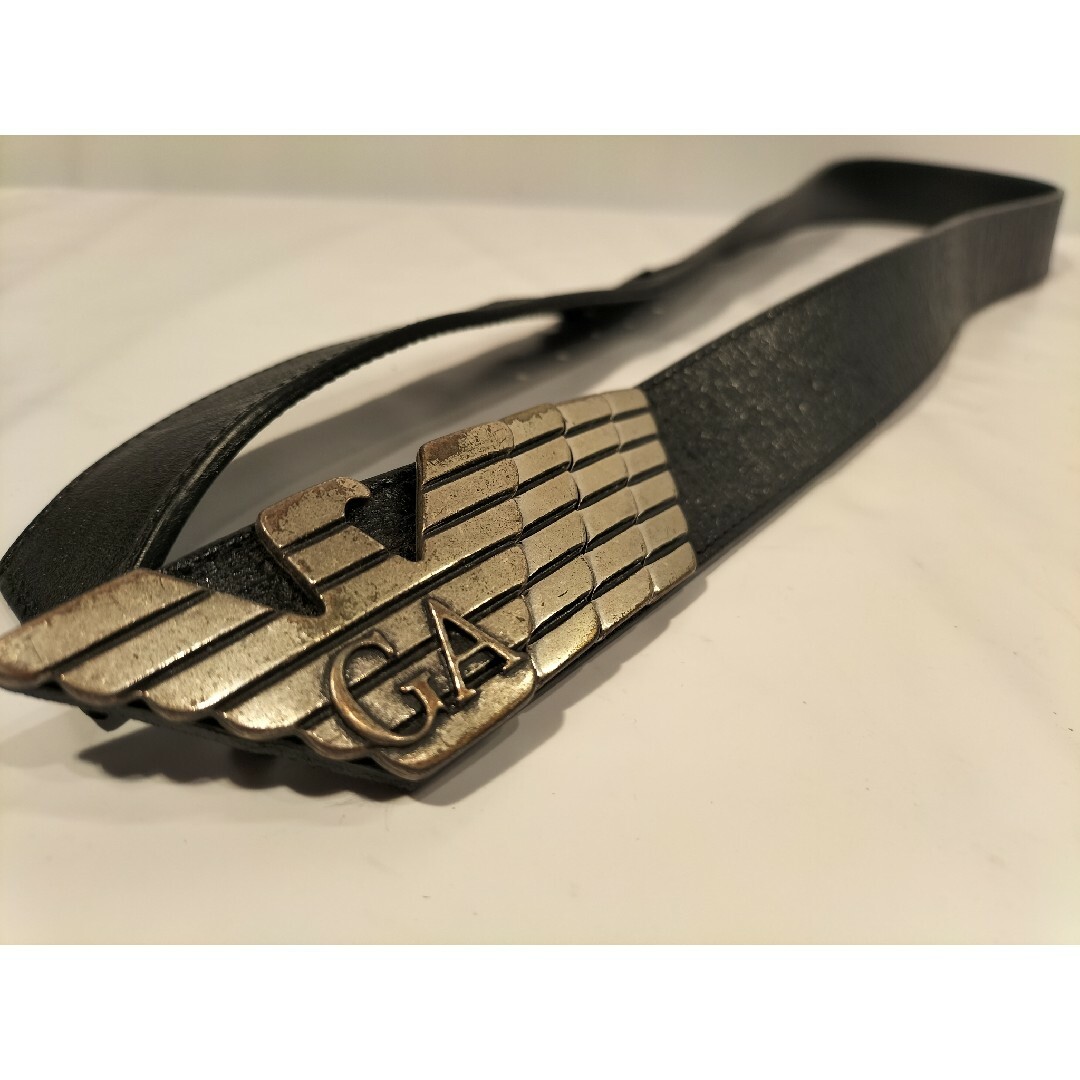 ロゴバックル】EMPORIO ARMANI 高級レザーベルト イタリアンレザー