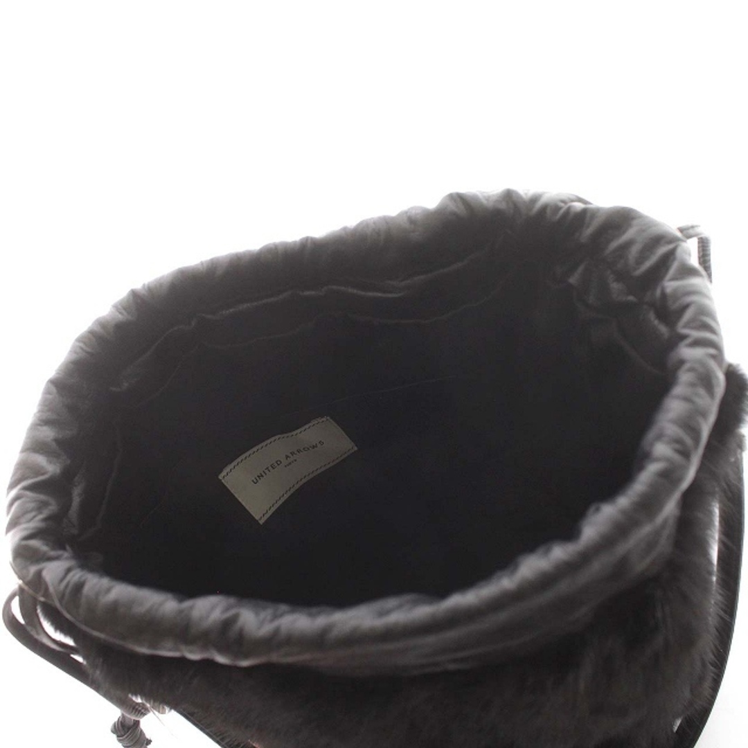 UNITED ARROWS(ユナイテッドアローズ)のアローズ UNITED ARROWS ファー 巾着 ショルダーバッグ 黒 レディースのバッグ(ショルダーバッグ)の商品写真