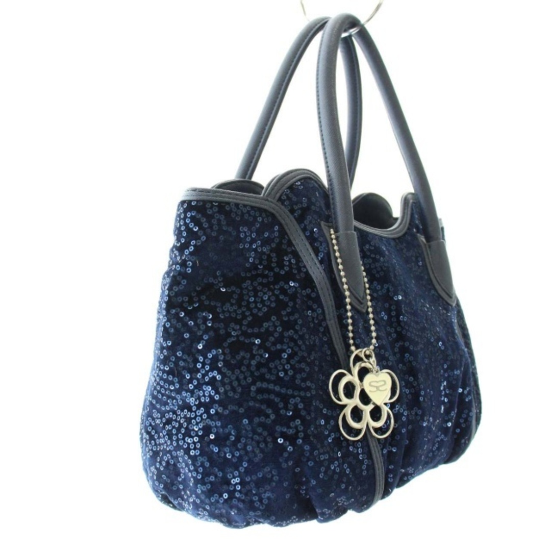 SAVOY(サボイ)のサボイ SAVOY ハンドバッグ スパンコール ベルベット チャーム付き 鞄 青 レディースのバッグ(ハンドバッグ)の商品写真
