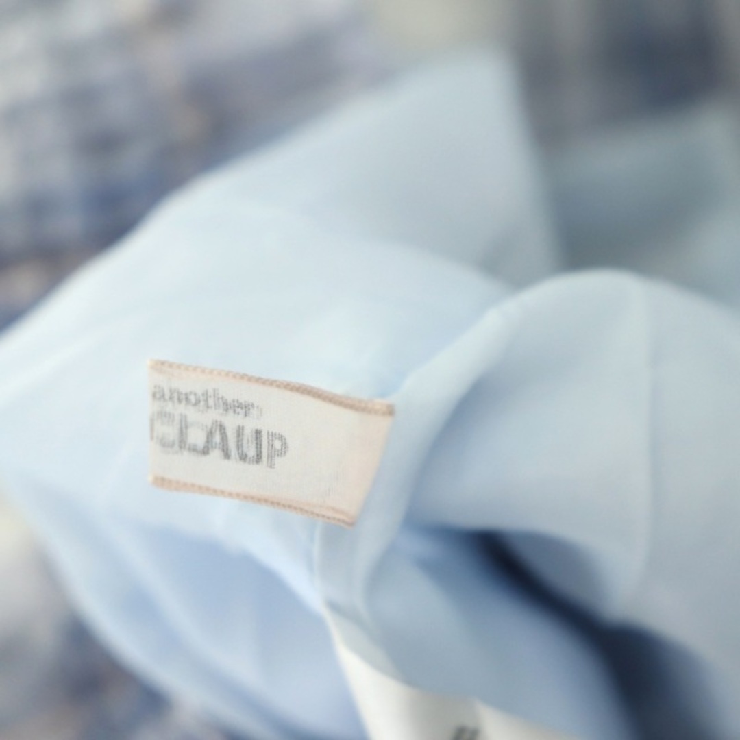 NICE CLAUP(ナイスクラップ)のナイスクラップ 裾プリーツスカート チェック ロング S ブルー ホワイト レディースのスカート(ロングスカート)の商品写真