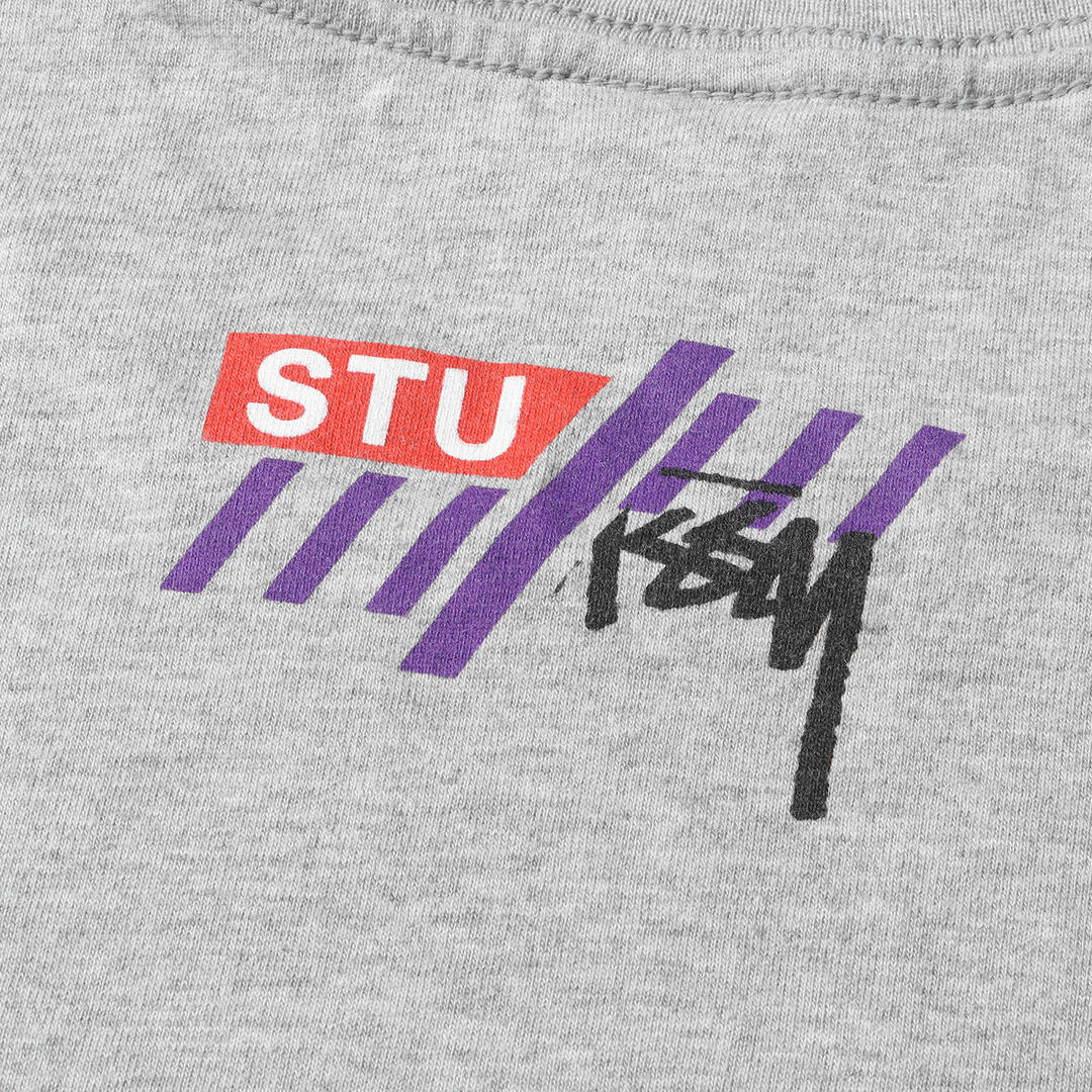 STUSSY(ステューシー)のSTUSSY ステューシー Tシャツ サイズ:L スケートマン&サーフマン クルーネック ロングスリーブ Tシャツ ヘザーグレー トップス カットソー 長袖 【メンズ】【中古】 メンズのトップス(Tシャツ/カットソー(七分/長袖))の商品写真