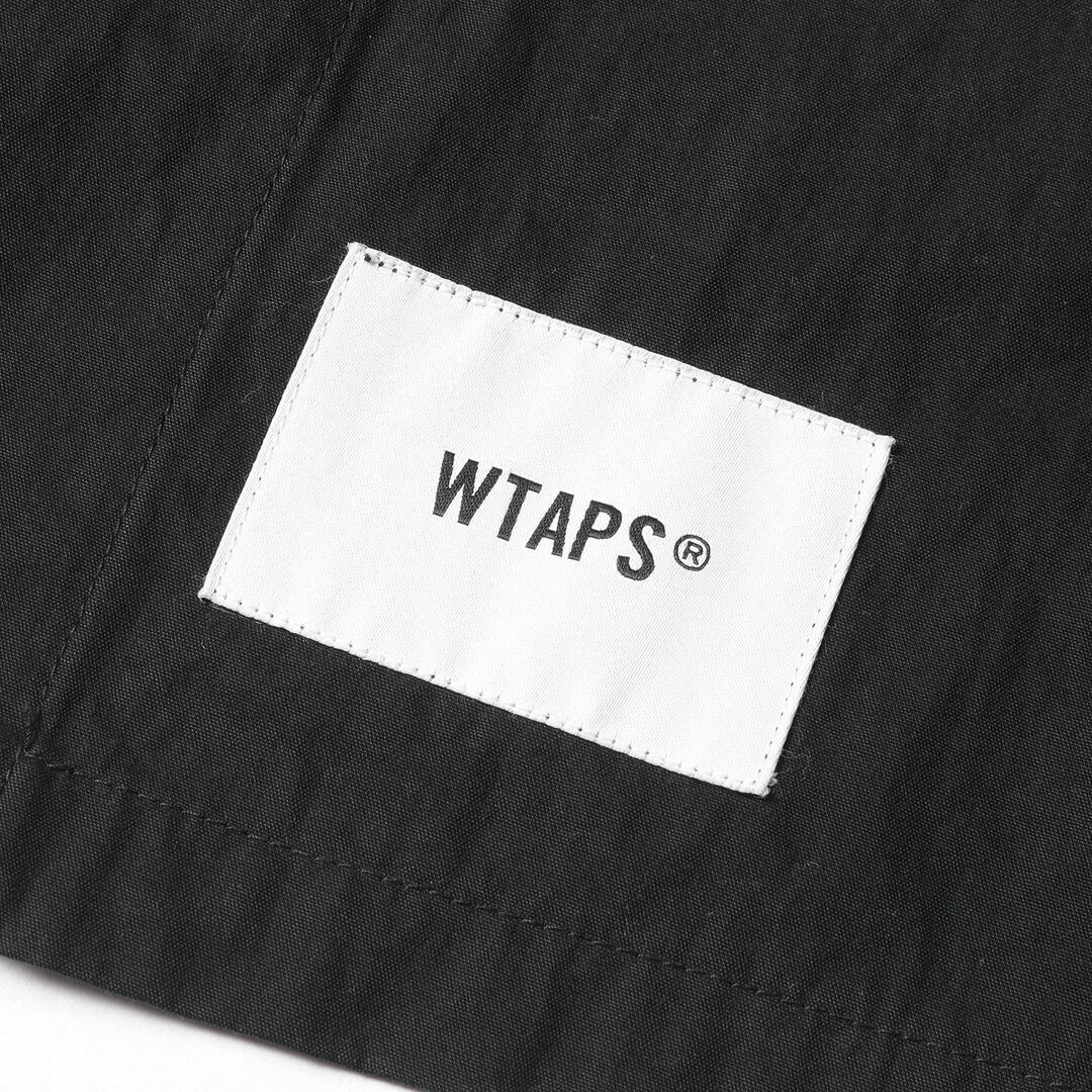 WTAPS ダブルタップス ジャケット サイズ:L 22SS クロスボーン ノーカラー ミリタリー シャツ ジャケット SCOUT / LS / NYCO. TUSSAH ブラック 黒 アウター ブルゾン コート 【メンズ】