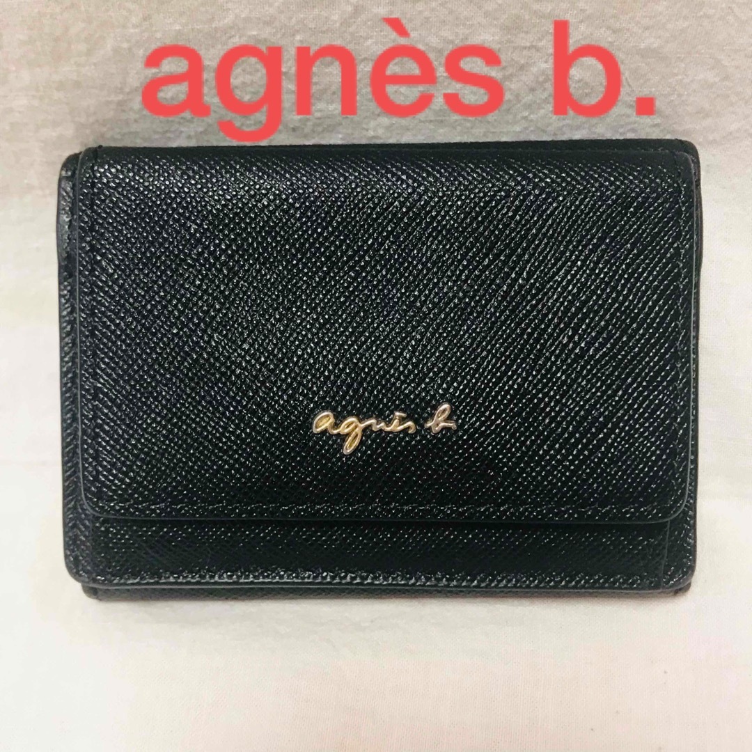 agnes b. VOYAGE アニエスベー コンパクトウォレット レザー 黒-