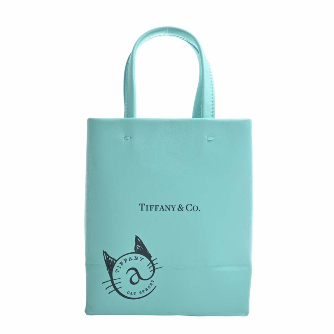 TIFFANY ティファニー レザー ミニ ショッピングトート 2WAY ハンドバッグ キャットストリート限定 - ブルー by