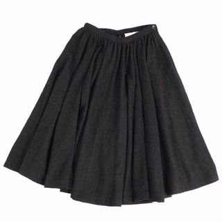 コムデギャルソン(COMME des GARCONS)の美品 トリコ コムデギャルソン tricot COMME des GARCONS スカート フレアスカート ひざ丈 無地 ウール ツイード ボトムス レディース S ブラック(ひざ丈スカート)