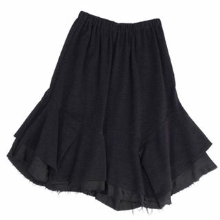 コムデギャルソン(COMME des GARCONS)の美品 トリコ コムデギャルソン tricot COMME des GARCONS ニット スカート フレアスカート ひざ丈 無地 ウール ボトムス レディース フリー(M相当) ブラック(ひざ丈スカート)