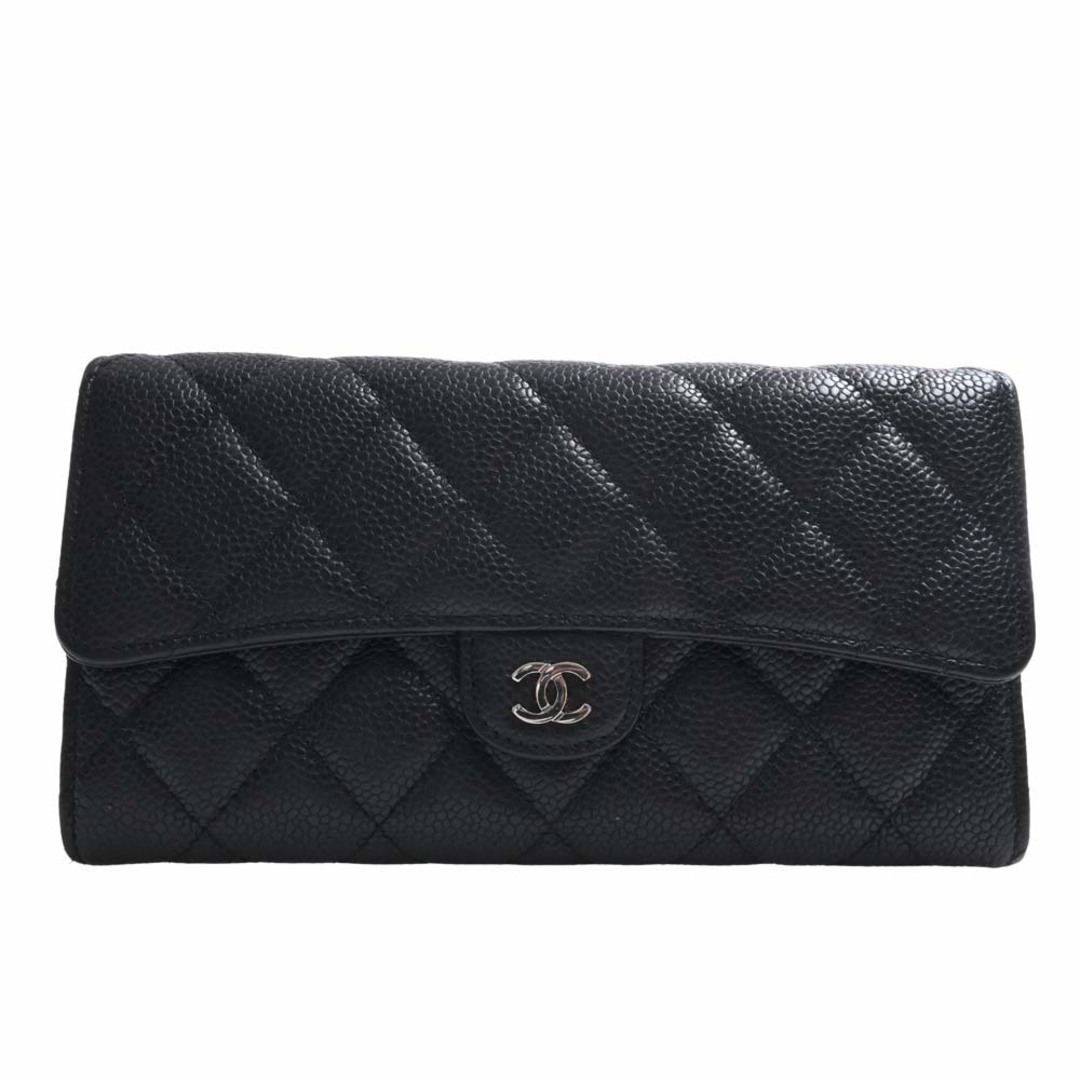 【正規店】CHANEL シャネル マトラッセ 二つ折り長財布 黒