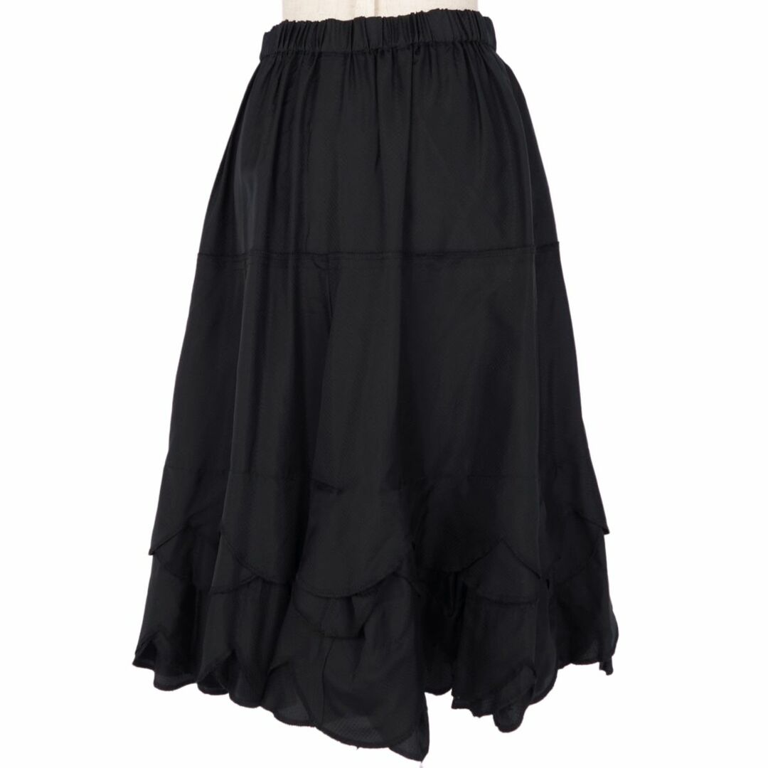 COMME des GARCONS(コムデギャルソン)の美品 コムデギャルソン COMME des GARCONS スカート フレアスカート ティアード ボトムス レディース SS ブラック レディースのスカート(ひざ丈スカート)の商品写真