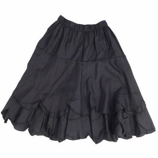 コムデギャルソン(COMME des GARCONS)の美品 コムデギャルソン COMME des GARCONS スカート フレアスカート ティアード ボトムス レディース SS ブラック(ひざ丈スカート)