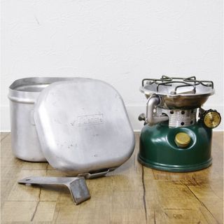 訳あり 整備済 コールマン Coleman スポーツスター ストーブ 502 1980年製 6月 クックキット 付き ホワイトガソリン バーナー キャンプ アウトドア