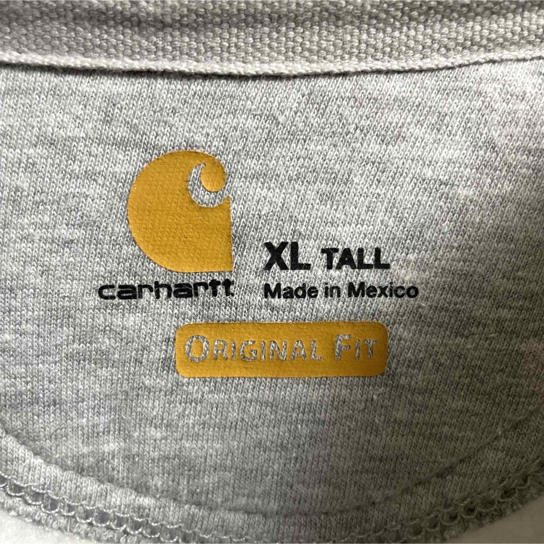 美品 Carhartt ロゴ 刺繍 ハーフジップスウェット 黒 XXL ゆるダボ