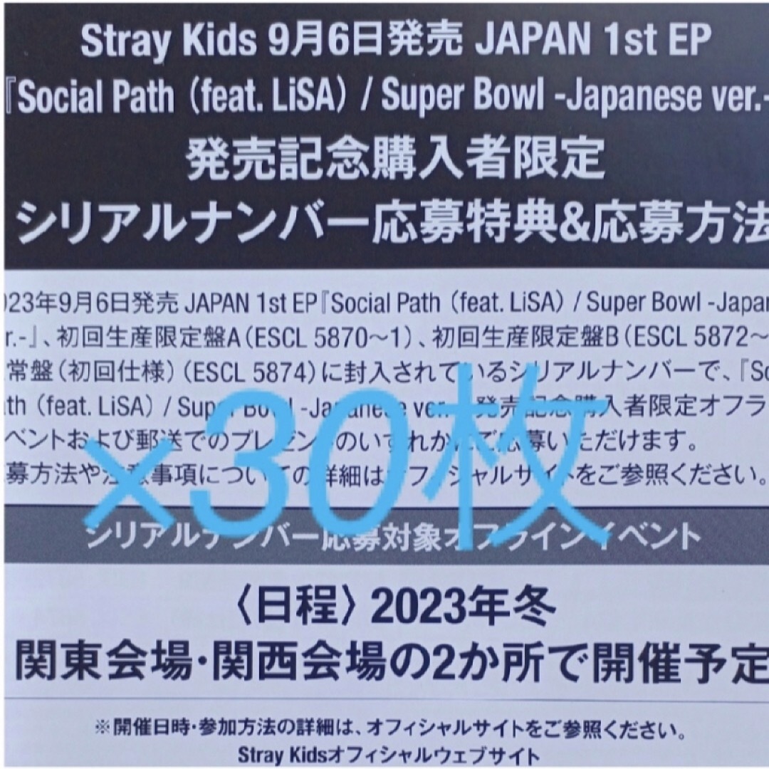 stray kids socialpath スキズ 未使用 シリアル30枚K-POP/アジア
