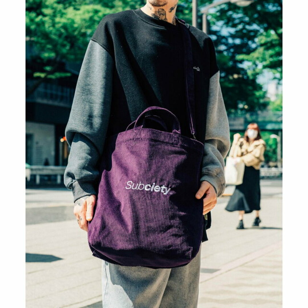 Subciety(サブサエティ)の【PURPLE】【FREE】CORDUROY 2WAY TOTE BAG レディースのバッグ(トートバッグ)の商品写真