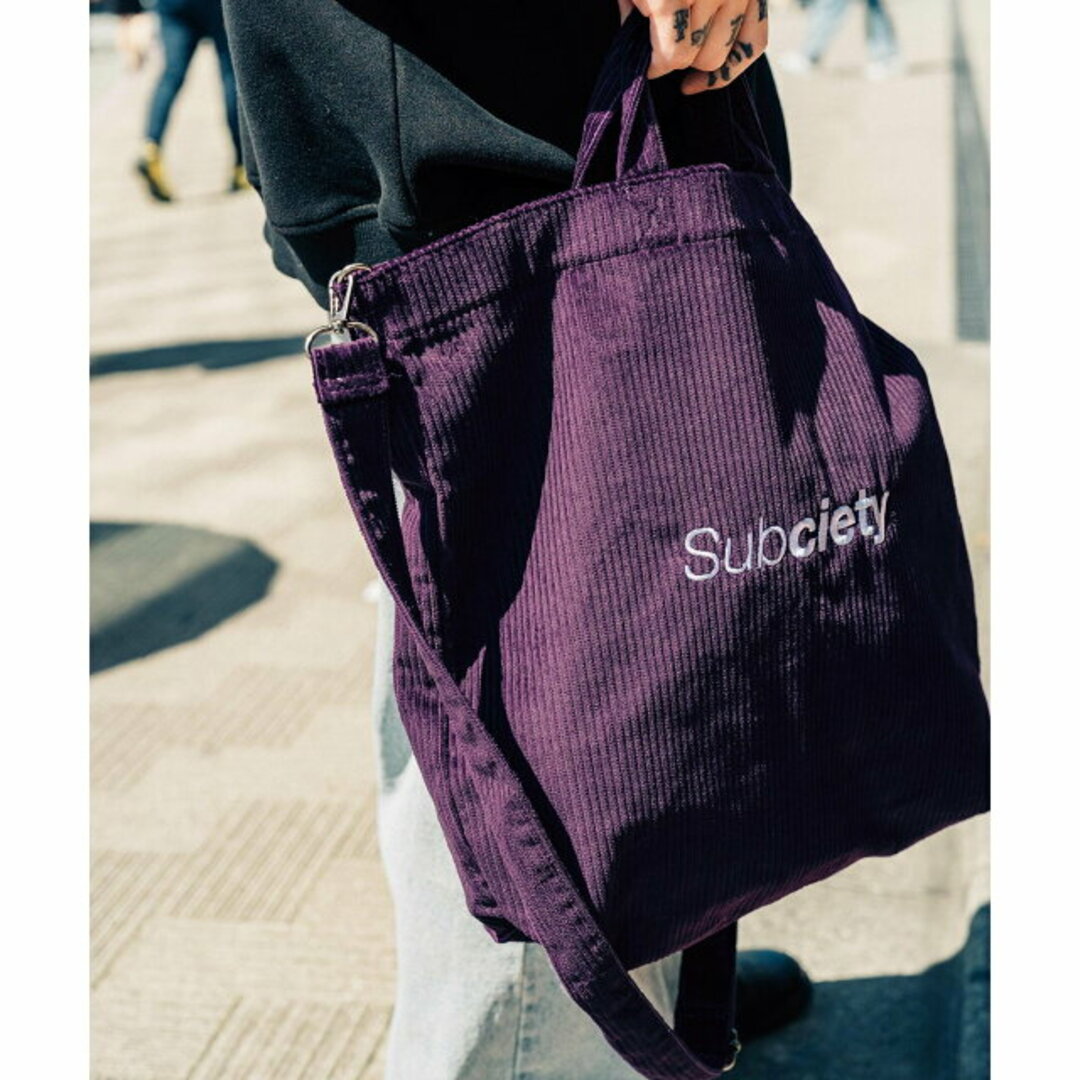 Subciety(サブサエティ)の【PURPLE】【FREE】CORDUROY 2WAY TOTE BAG レディースのバッグ(トートバッグ)の商品写真