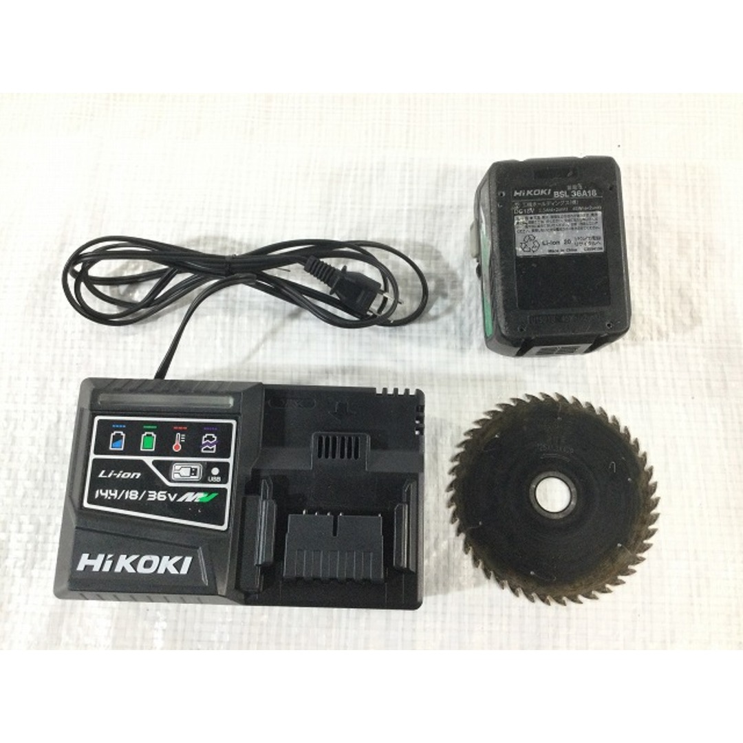 ☆品☆HiKOKI ハイコーキ 18V 125mm コードレス丸のこ C18DBL マルチボルトバッテリー 1個 充電器付き マルノコ 丸ノコ 76704