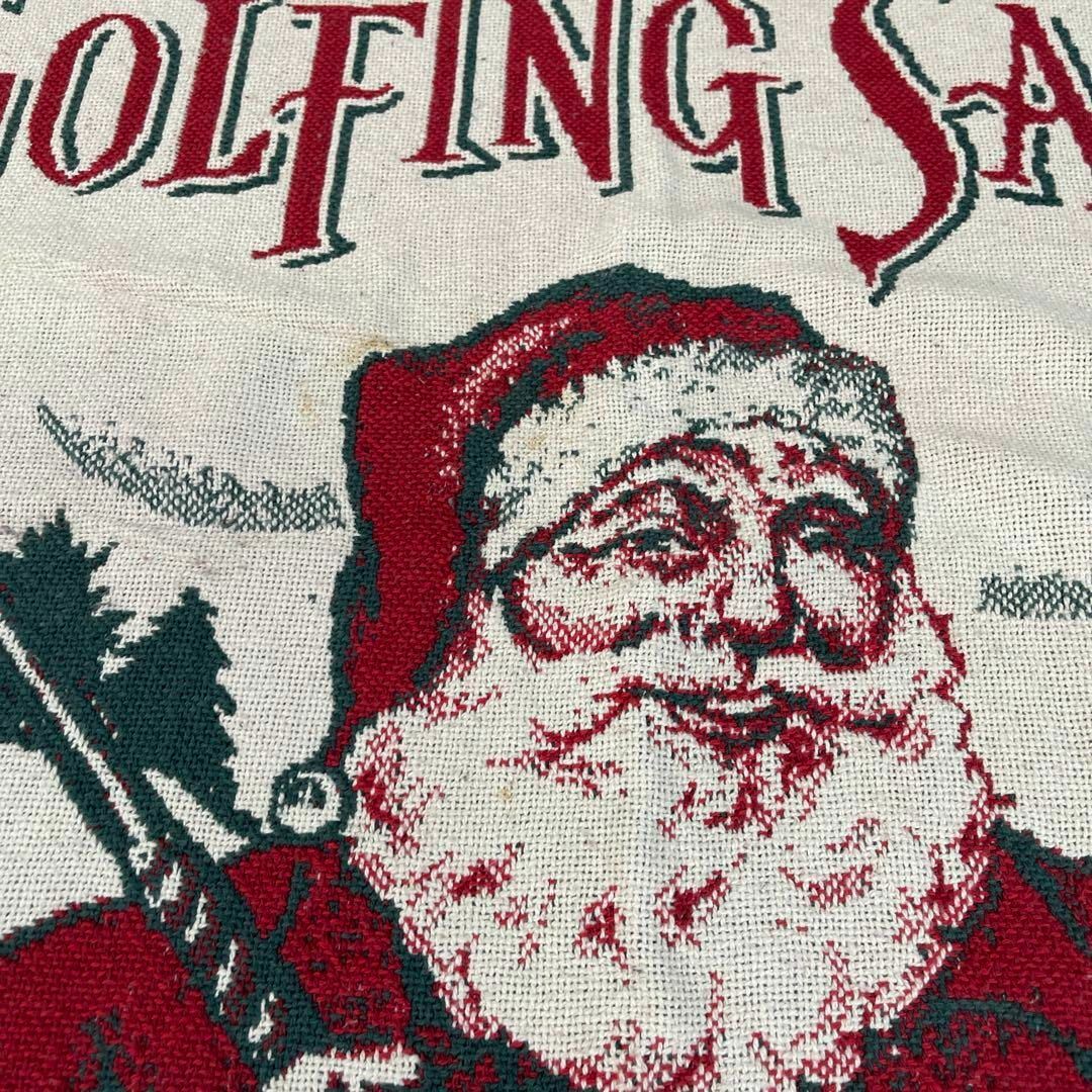 サンタクロース　クリスマス　ゴルフ　golf ビンテージラグ　177x124 4