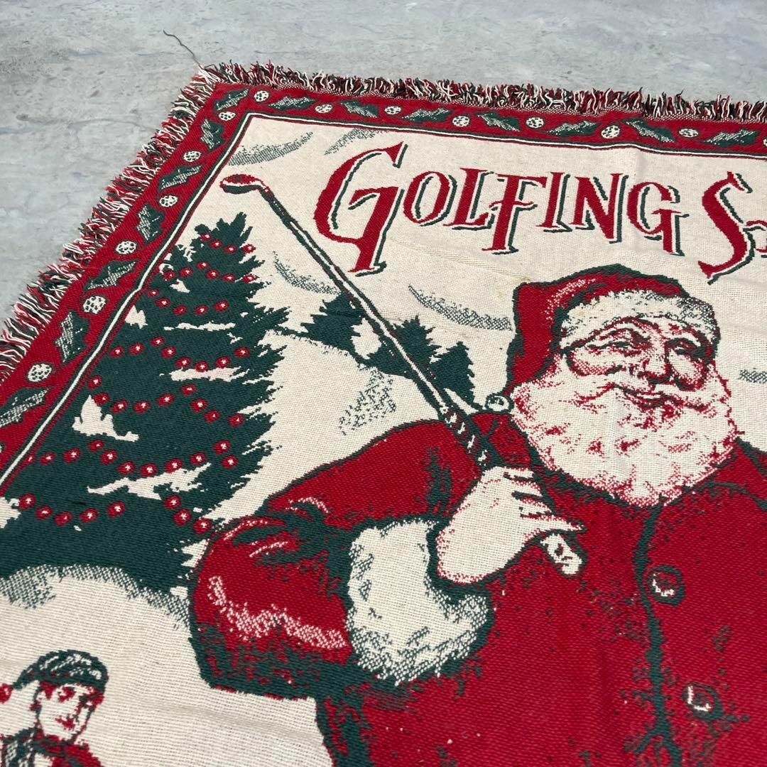 サンタクロース　クリスマス　ゴルフ　golf ビンテージラグ　177x124 6