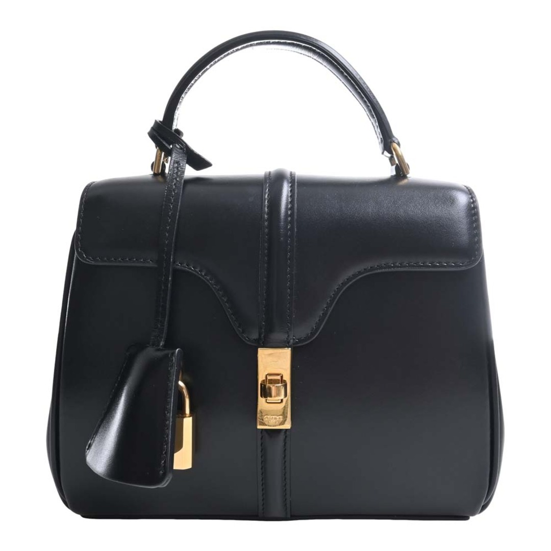 Celine セリーヌ レザー 16 セーズ ミニ 2WAY ハンドバッグ - ブラック by