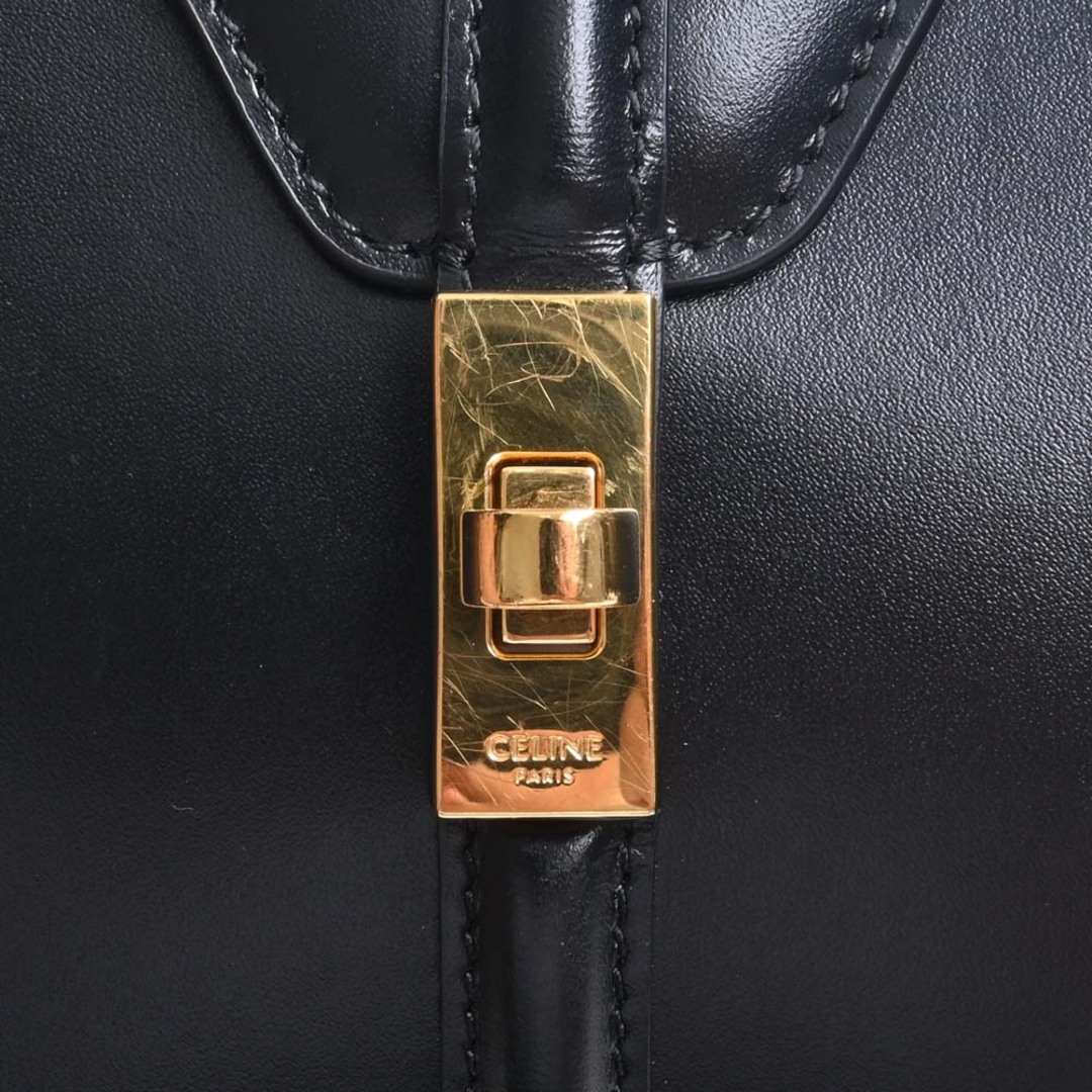Celine セリーヌ レザー 16 セーズ ミニ 2WAY ハンドバッグ - ブラック by