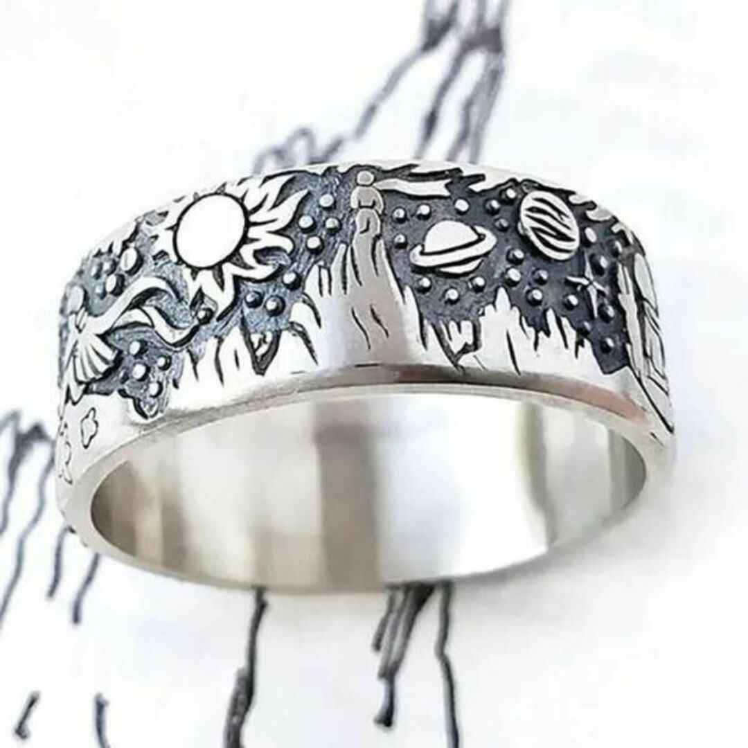 リトルプリンス シルバー リング 星 王子 おしゃれ かわいい 雪 指輪 15号 メンズのアクセサリー(リング(指輪))の商品写真