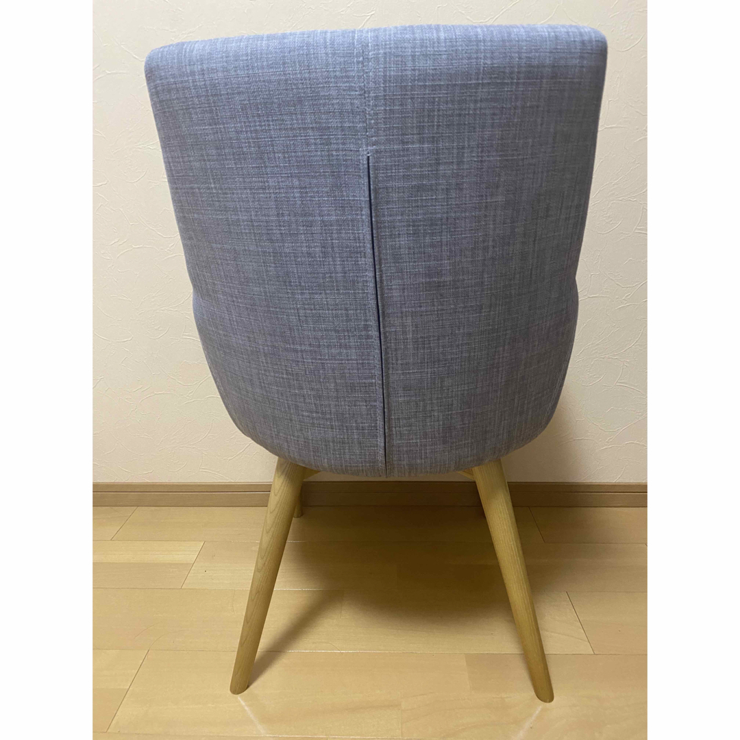 極美品 Fabric × Wood ナチュラル ダイニングアームチェア グレーの
