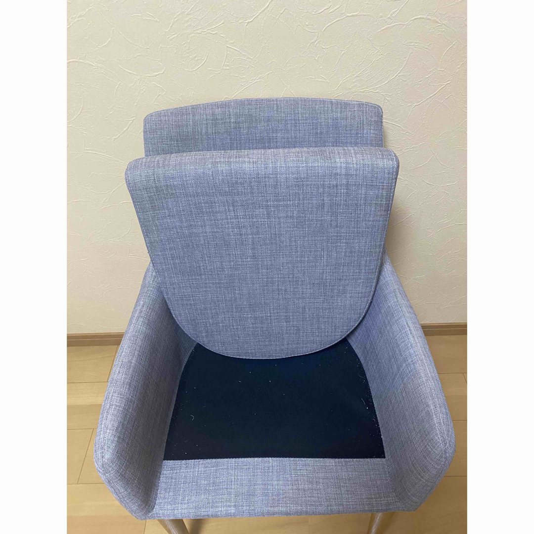 極美品 Fabric × Wood ナチュラル ダイニングアームチェア グレーの
