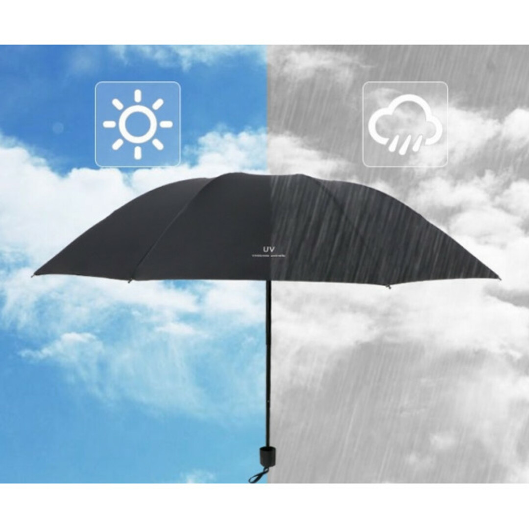 【ホワイト】折りたたみ傘 UVカット 晴雨兼用 日傘 紫外線 男女兼用 雨傘 レディースのファッション小物(傘)の商品写真