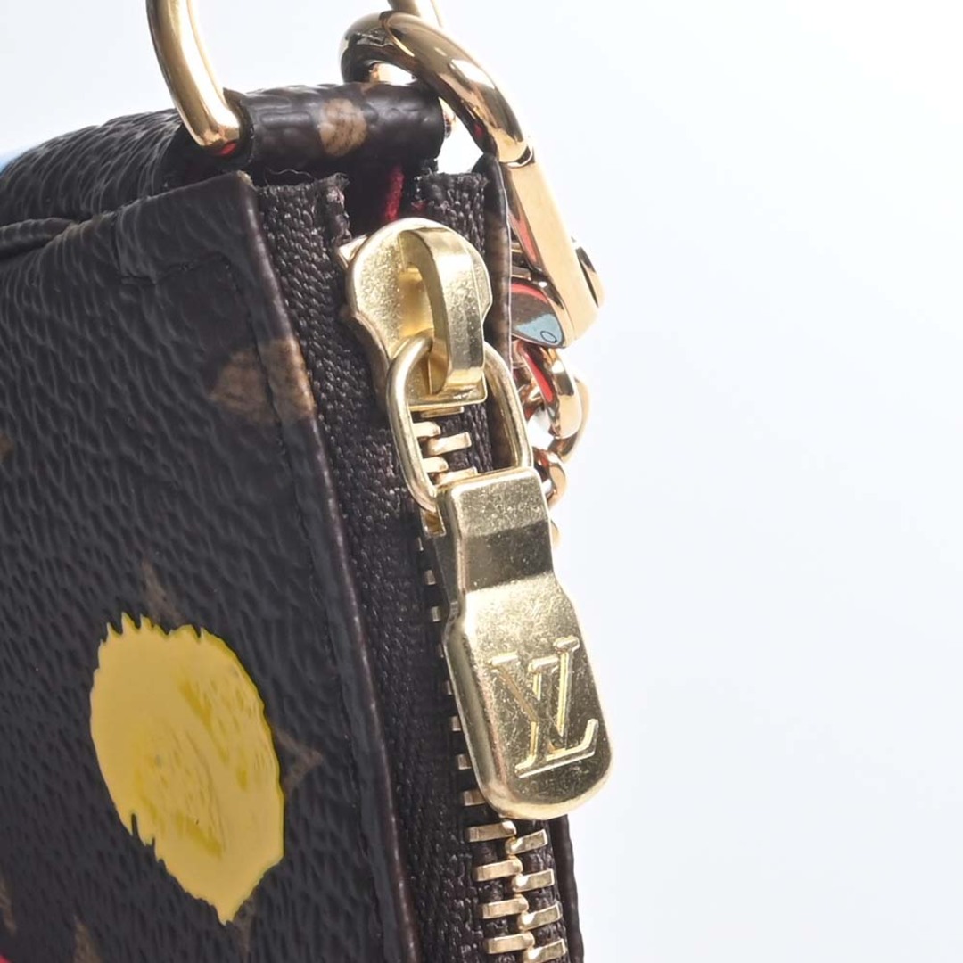 【中古】LOUIS VUITTON ルイヴィトン 草間彌生コラボ モノグラム ミニポシェット アクセソワール ポーチ M81866  ブラウン/マルチカラー by