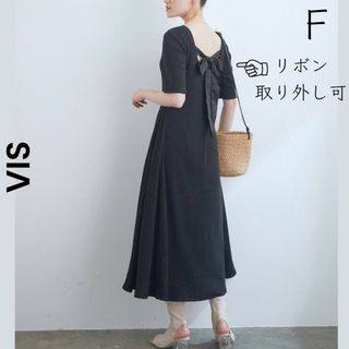 ヴィス(ViS)の【VIS】ブラック ワンピース ロングワンピース(ロングワンピース/マキシワンピース)